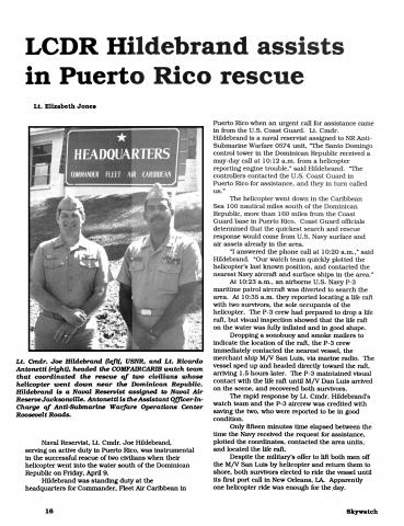 LCDR Hildebrand assists in Puerto Rescue