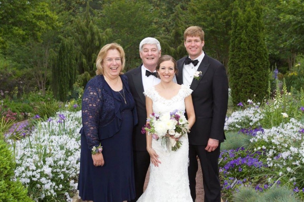 Wedding of Justin Hildebrand & Laura Caccavale.  Wedding Date of 04/30/2016 in Durham, North Carolina.  In this picture, Left to Right: Connie Hildebrand, Joe Hildebrand, Laura (Caccavale) Hildebrand & Justin Hildebrand.